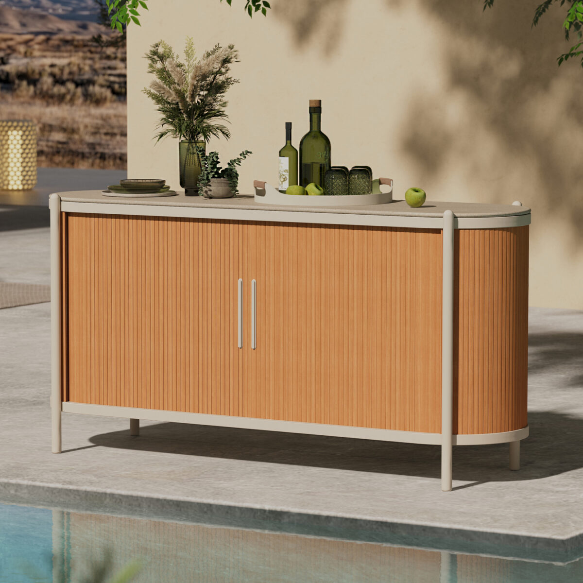 mpoyfes-seira-destiny-sm6322-aloymekroy- ΜΠΟΥΦΕΣ DESTINY SM6322 ΑΛΟΥΜΙΝΙΟ ΕΚΡΟΥ-SINTERED STONE TOP 158x46x79Υεκ. - Image 1