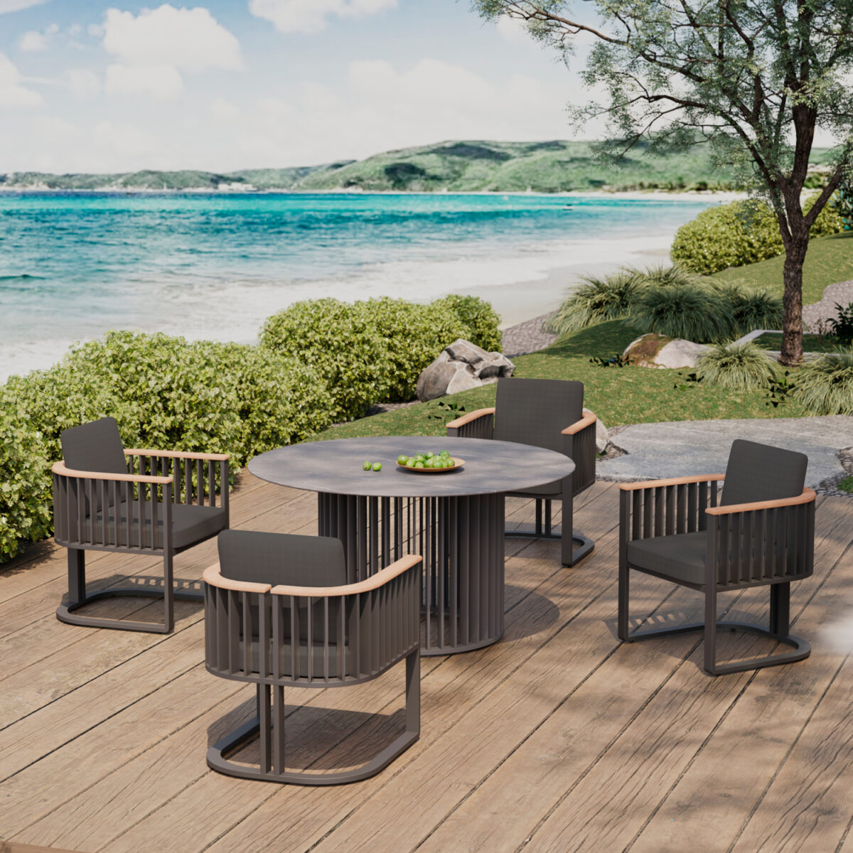 ΠΟΛΥΘΡΟΝΑ ΑΛΟΥΜΙΝΙΟΥ ΣΕΙΡΑ ETERNITY SM6176 ΑΝΘΡΑΚΙ ΧΡΩΜΑ-ΓΚΡΙ ΜΑΞΙΛΑΡΙΑ 65x72x84Υ - Image 2