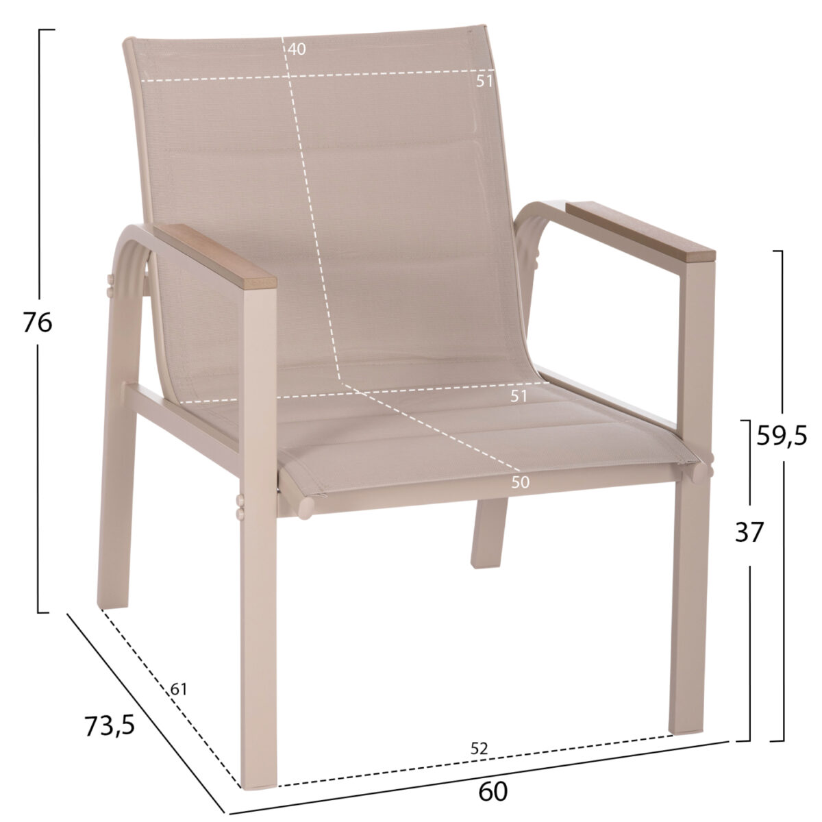 ΣΕΤ ΣΑΛΟΝΙ 4ΤΜΧ JULIETTE HM6280.04 ΚΑΠΟΥΤΣΙΝΟ ΑΛΟΥΜΙΝΙΟ-TEXTILENE--TEMPERED GLASS - Image 4