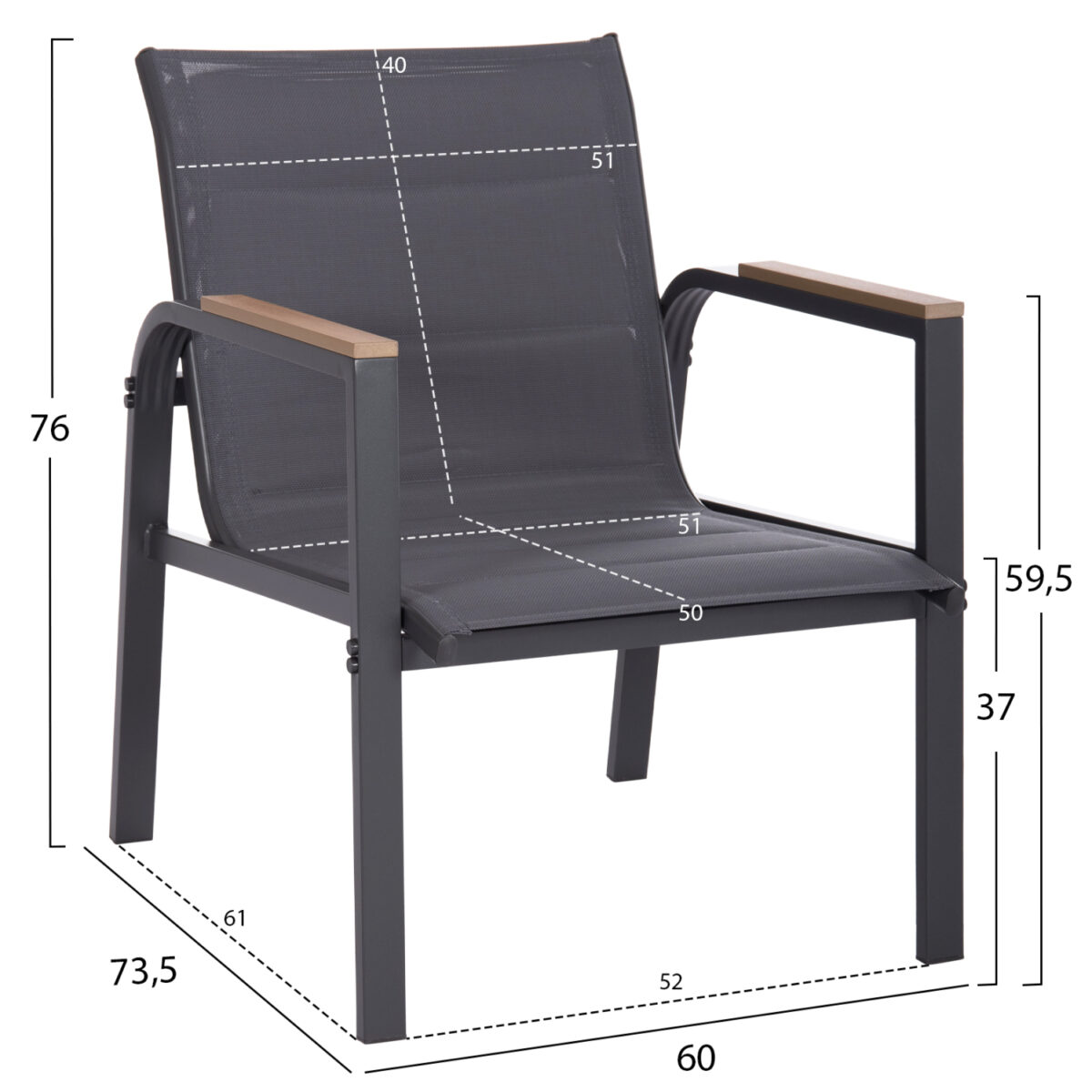 ΣΕΤ ΣΑΛΟΝΙ ΕΞ.ΧΩΡΟΥ 4ΤΜΧ JULIETTE HM6280.03 ΓΚΡΙ ΑΛΟΥΜΙΝΙΟ-TEXTILENE--TEMPERED GLASS - Image 4