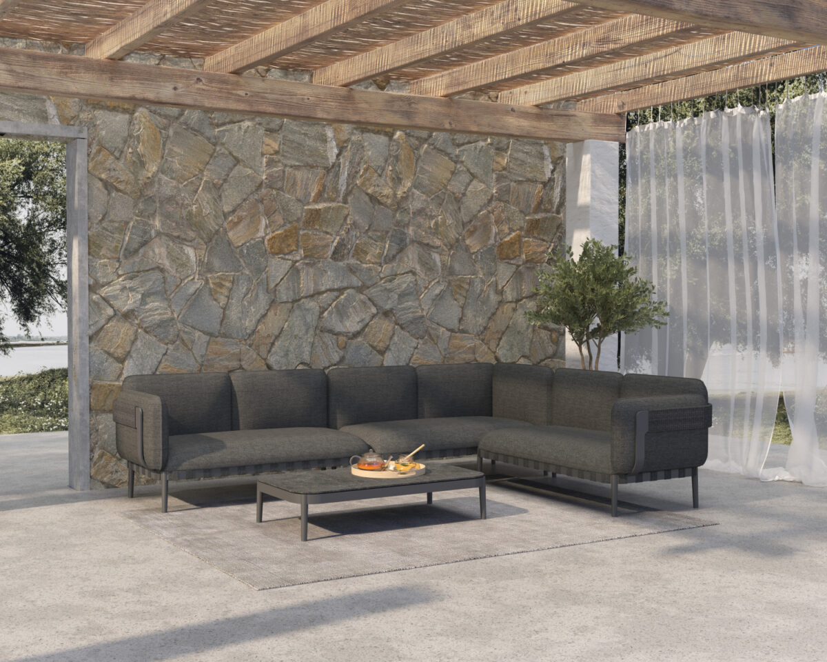 ΣΕΤ ΣΑΛΟΝΙ ΕΞ.ΧΩΡΟΥ 4ΤΜΧ PEGASUS SM6199.01 ΣΚΟΥΡΟ ΓΚΡΙ ΑΛΟΥΜ.-ΣΧΟΙΝΙ-ΥΦΑΣΜΑ OLEFIN - Image 2