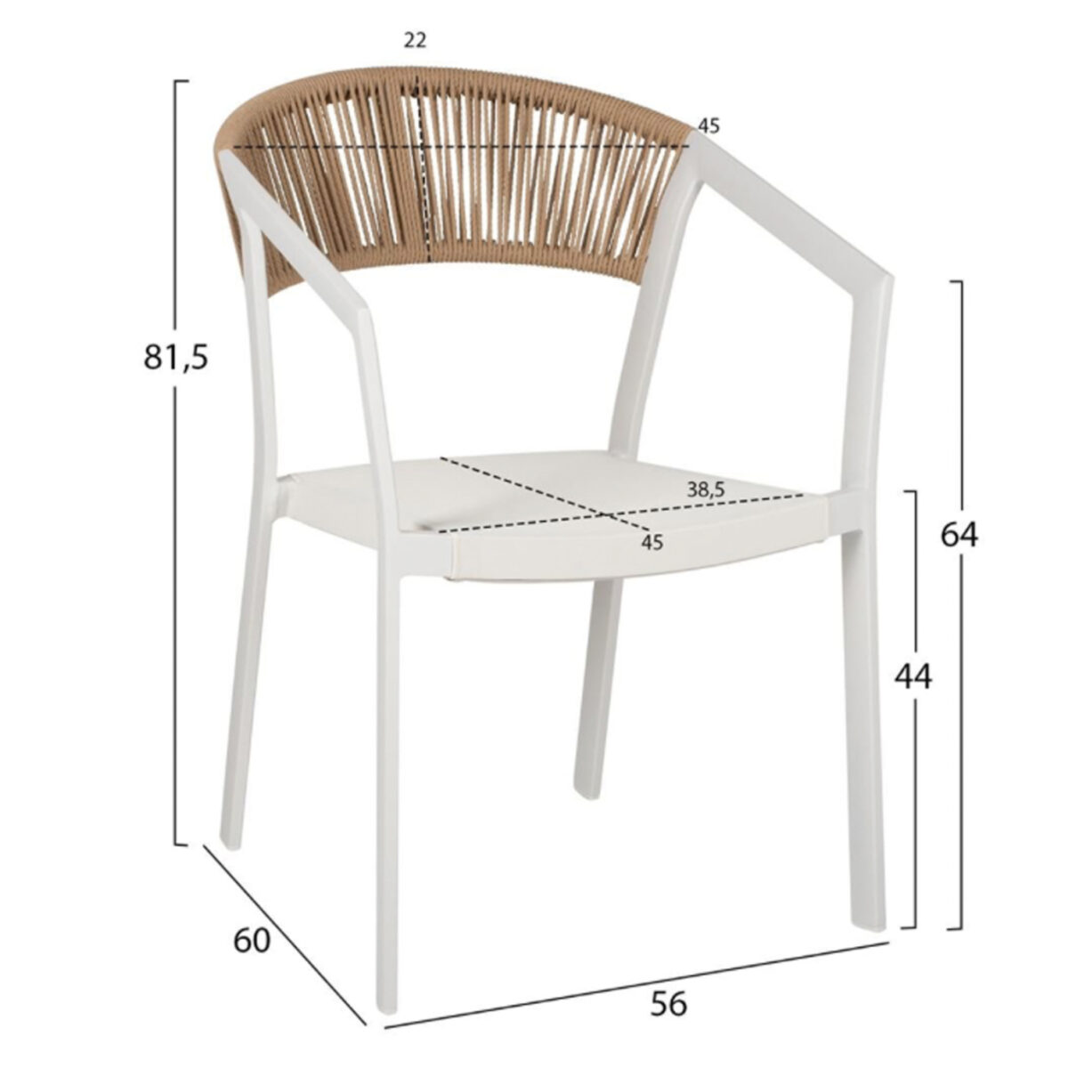 set-trapezarias-exchoroy-5tmch-fb921162-2 ΣΕΤ ΤΡΑΠΕΖΑΡΙΑΣ ΕΞ.ΧΩΡΟΥ 5ΤΜΧ KRUM HM21162 ΛΕΥΚΟ ΑΛΟΥΜΙΝΙΟ-P.E.RATTAN-TEXTILENE - Image 3