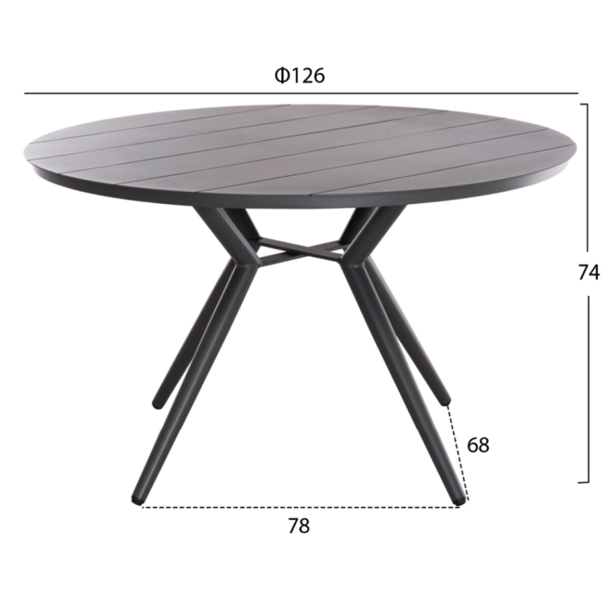 ΣΕΤ ΤΡΑΠΕΖΑΡΙΑΣ ΕΞΩΤ. ΧΩΡΟΥ 5ΤΜΧ BERG HM21134 ΣΚΟΥΡΟ ΓΚΡΙ ΑΛΟΥΜΙΝΙΟ--P.E.RATTAN - Image 2