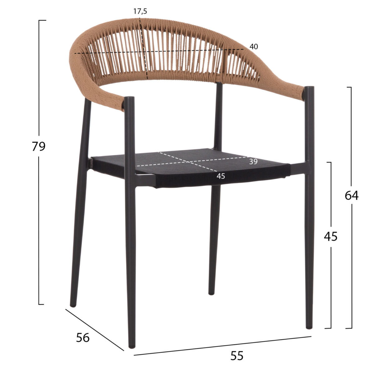 ΣΕΤ ΤΡΑΠΕΖΑΡΙΑΣ ΕΞΩΤ. ΧΩΡΟΥ 5ΤΜΧ BERG HM21134 ΣΚΟΥΡΟ ΓΚΡΙ ΑΛΟΥΜΙΝΙΟ--P.E.RATTAN - Image 3