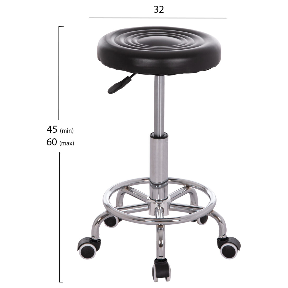 ΣΚΑΜΠΟ ΠΕΡΙΣΤΡΕΦΟΜΕΝΟ ΣΧΕΔΙΑΣΤΗΡΙΟΥ IRIS HM212.21 ΜΑΥΡΟ PU HOMEMARKT Φ32x45-60Υεκ. - Image 2