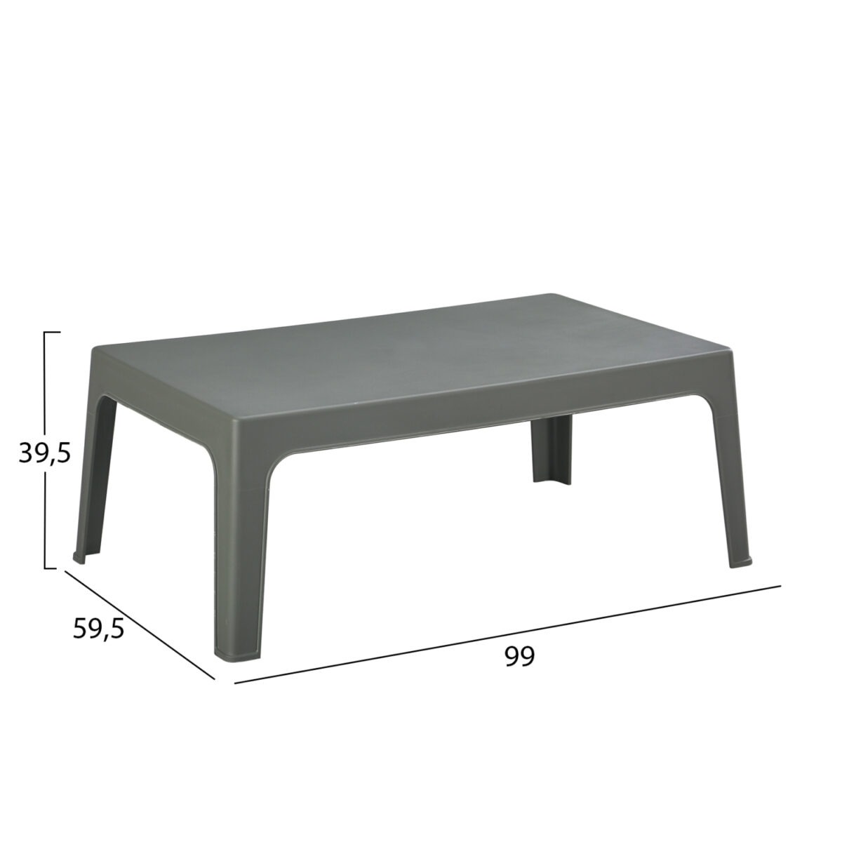 ΤΡΑΠΕΖΑΚΙ ΟΡΘΟΓΩΝΙΟ SLEEK HM6367.05 ΠΟΛΥΠΡΟΠΥΛΕΝΙΟ DARK OLIVE 105x64x40Υεκ. - Image 2