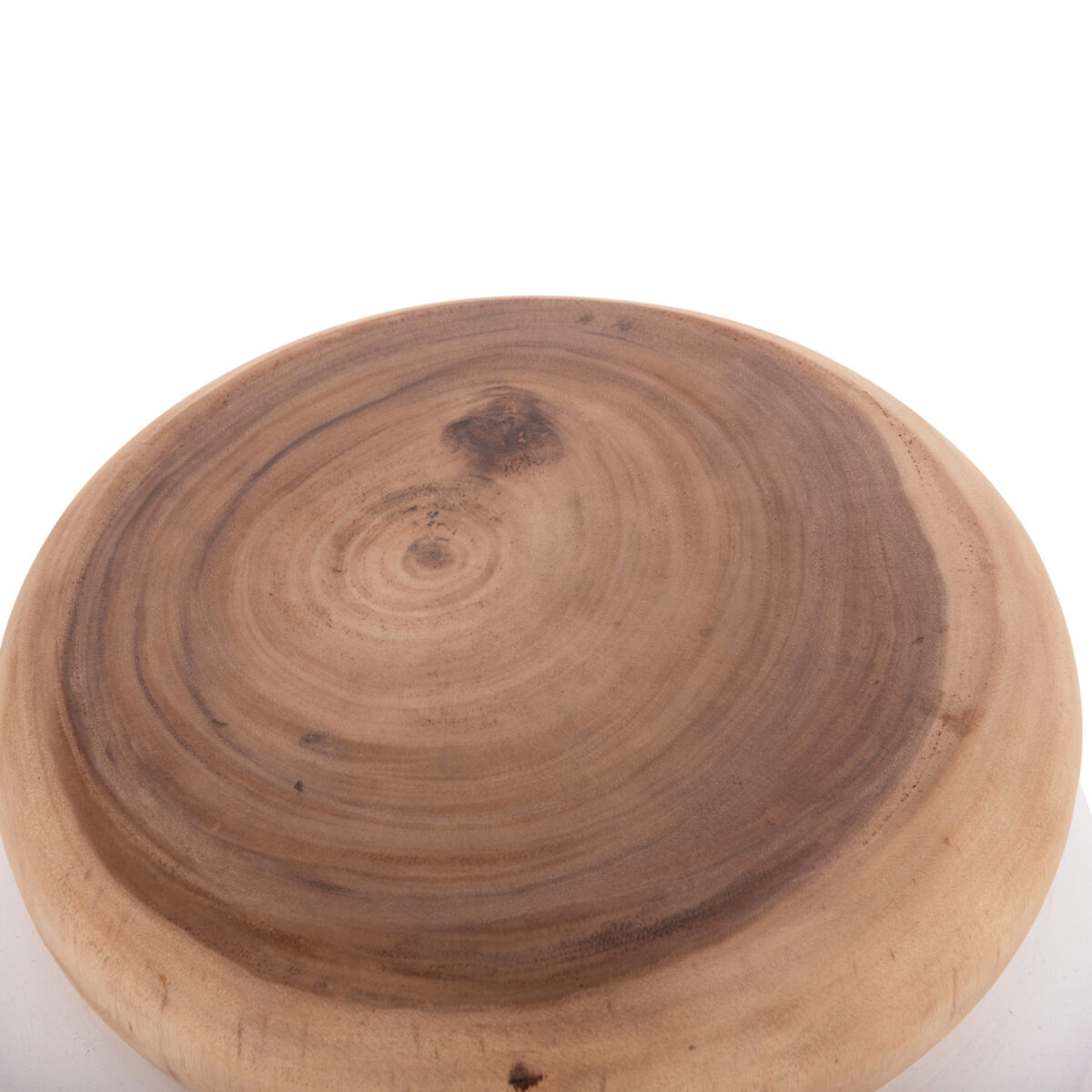 ΤΡΑΠΕΖΙ ΒΟΗΘΗΤΙΚΟ PUFFAT HM18172.02 FIBER CEMENT ΛΕΥΚΟ- ΞΥΛΟ TEAK TOP Φ45x46Υεκ. - Image 5