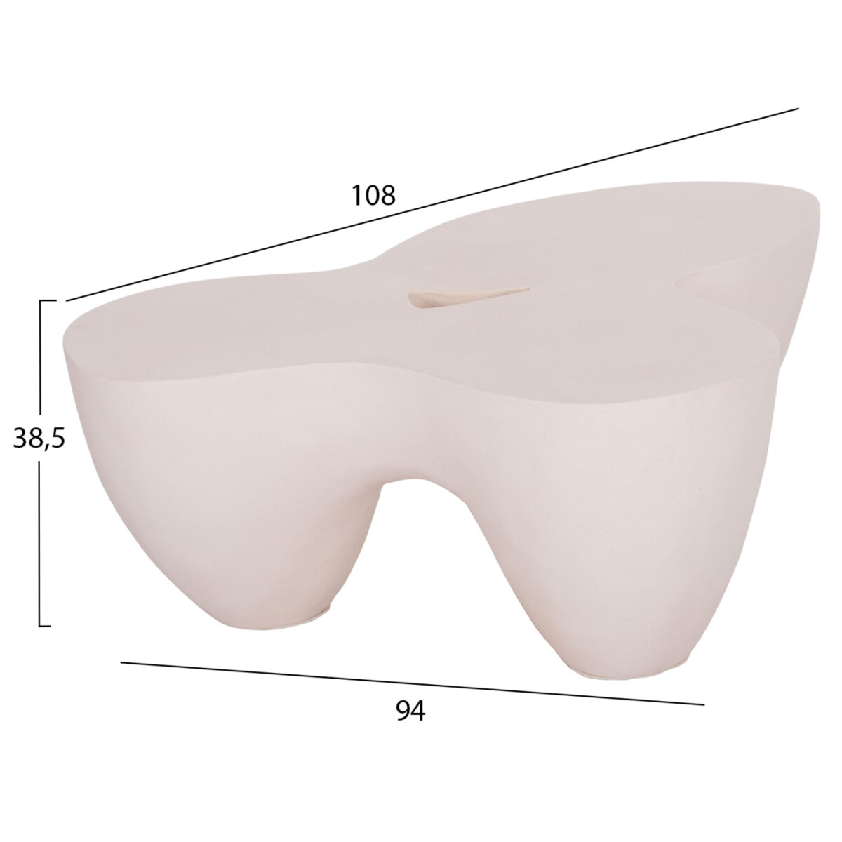 ΤΡΑΠΕΖΙ ΣΑΛΟΝΙΟΥ SALLEN HM18161.02 FIBER CEMENT ΣΕ ΛΕΥΚΟ--108x94x38,5Υεκ. - Image 2