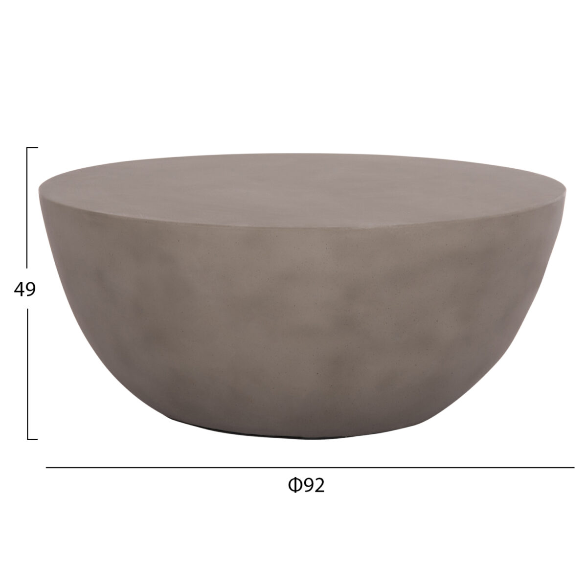 ΤΡΑΠΕΖΙ ΣΑΛΟΝΙΟΥ ΣΤΡΟΓΓΥΛΟ ALLAN HM18162.03 FIBER CEMENT ΣΕ ΓΚΡΙ--Φ92x49Υεκ. - Image 2