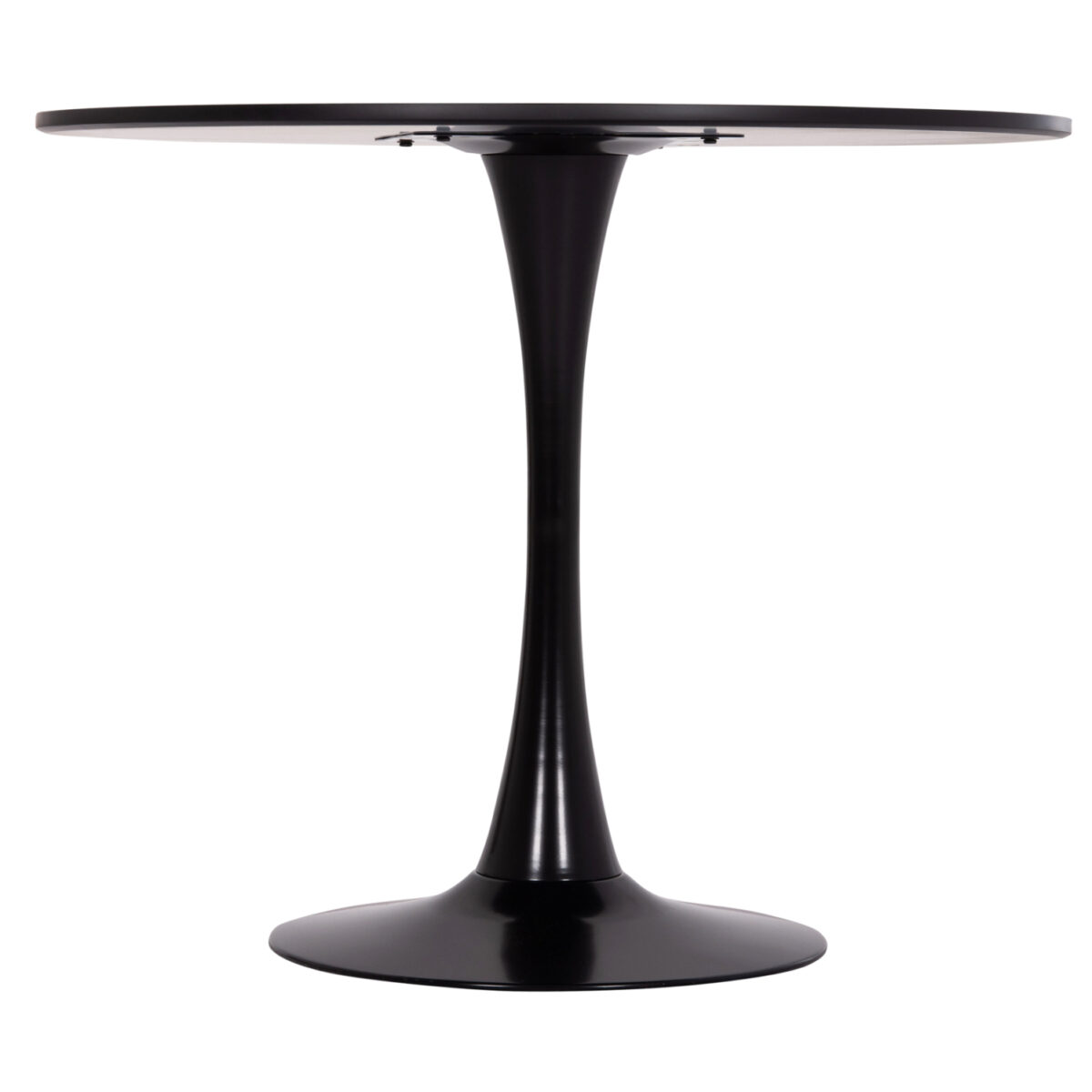 ΤΡΑΠΕΖΙ ΣΤΡΟΓΓΥΛΟ BROLIN HM18141.02 MDF TOP-ΒΑΣΗ ΜΕΤΑΛΛΙΚΗ--ΜΑΥΡΟ Φ90x73Υεκ - Image 3