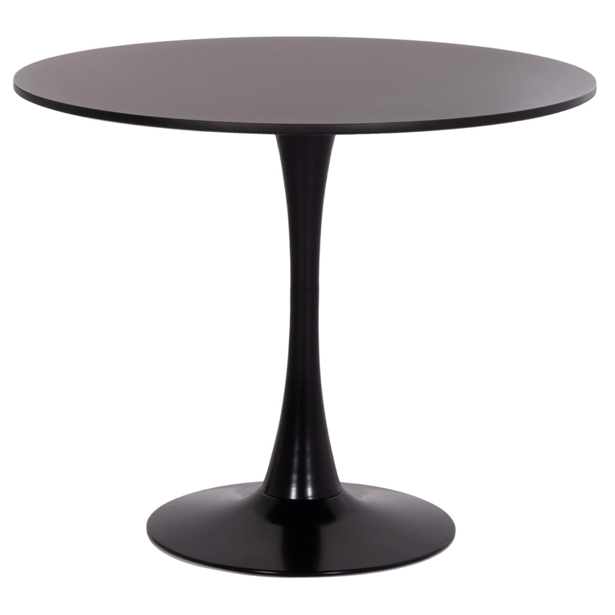 ΤΡΑΠΕΖΙ ΣΤΡΟΓΓΥΛΟ BROLIN HM18141.02 MDF TOP-ΒΑΣΗ ΜΕΤΑΛΛΙΚΗ--ΜΑΥΡΟ Φ90x73Υεκ - Image 4