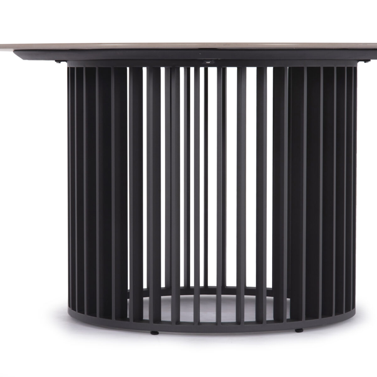 ΤΡΑΠΕΖΙ ΣΤΡΟΓΓΥΛΟ ΣΕΙΡΑ ETERNITY SM6177 ΑΝΘΡΑΚΙ ΑΛΟΥΜΙΝΙΟ-ΓΚΡΙ SINTERED STONE Φ140εκ - Image 3