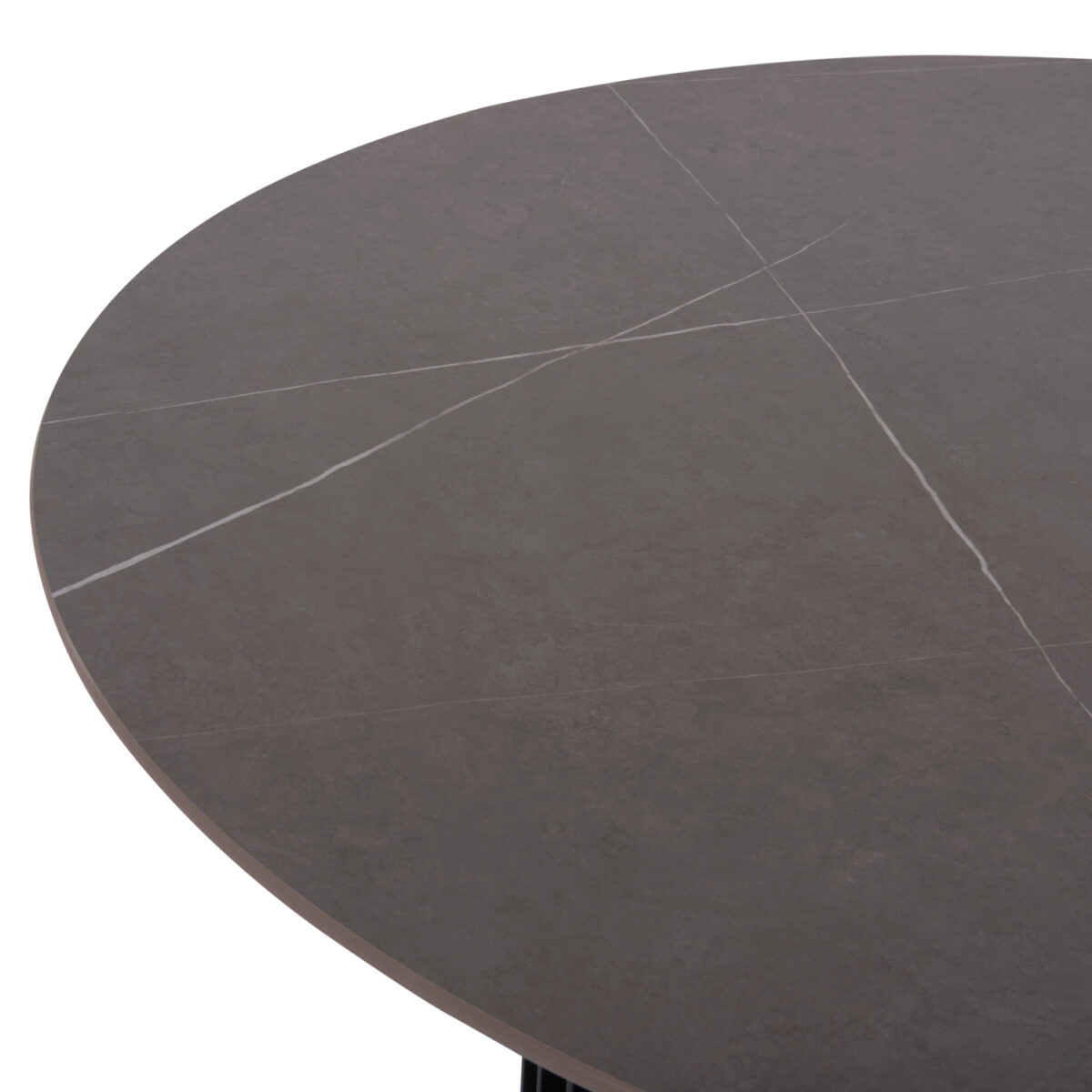 ΤΡΑΠΕΖΙ ΣΤΡΟΓΓΥΛΟ ΣΕΙΡΑ ETERNITY SM6177 ΑΝΘΡΑΚΙ ΑΛΟΥΜΙΝΙΟ-ΓΚΡΙ SINTERED STONE Φ140εκ - Image 4
