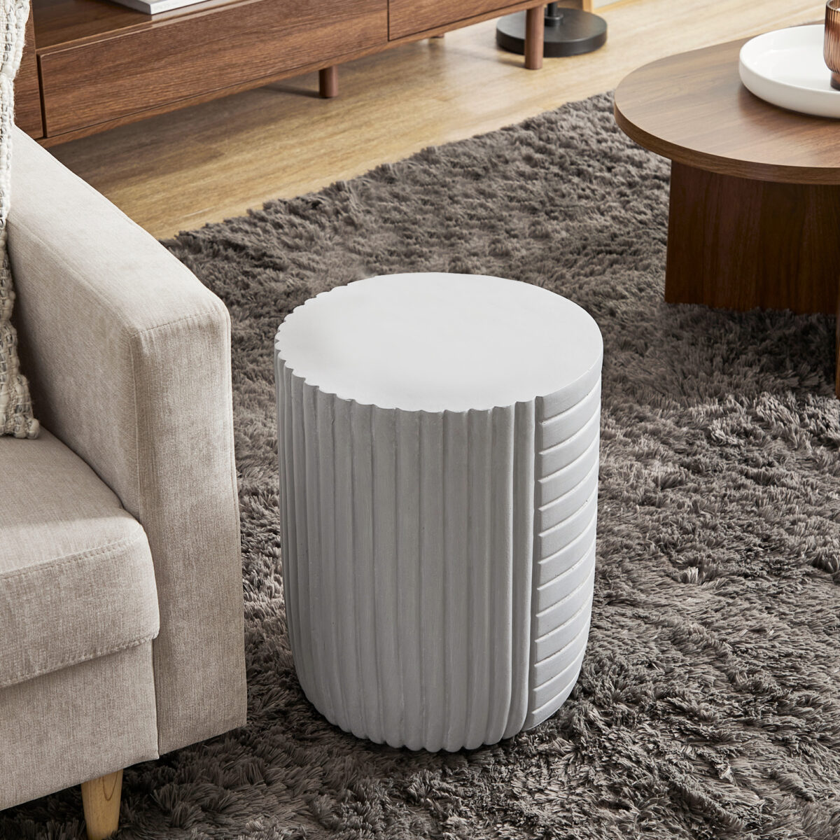 04-1218_100-4DyUX_1 GEOMETRICAL 2 SIDE TABLE ΛΕΥΚΟ 35x35x46 - Image 2