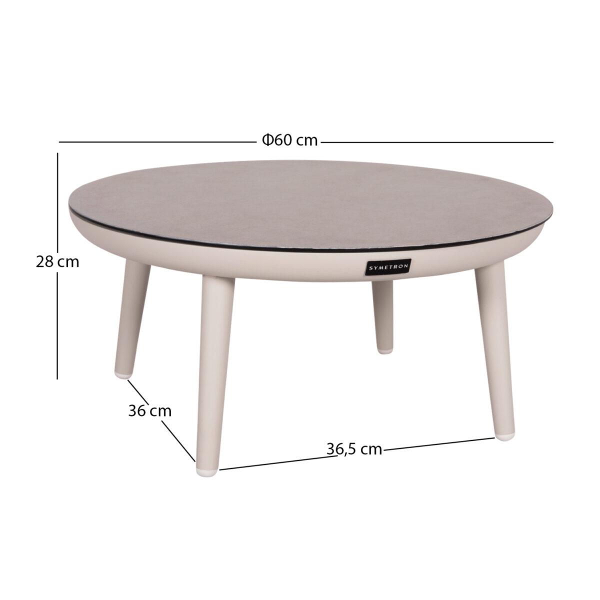 ΤΡΑΠΕΖΑΚΙ ΕΞ.ΧΩΡΟΥ ZODIAC SM6214.02 ΚΡΕΜ ΑΛΟΥΜ.-ΓΚΡΙ 3D PRINT ΓΥΑΛΙ TOP-Φ60x28Υεκ - Image 2