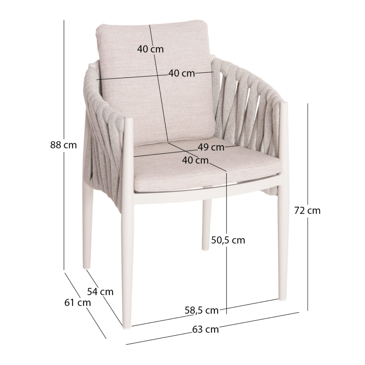 ΠΟΛΥΘΡΟΝΑ ΤΡΑΠΕΖΑΡΙΑΣ KWEEN SM6210.02 ΚΡΕΜ ΑΛΟΥΜΙΝΙΟ-ΜΠΕΖ ΣΧΟΙΝΙ & OLEFIN 63x61x88Υ - Image 2