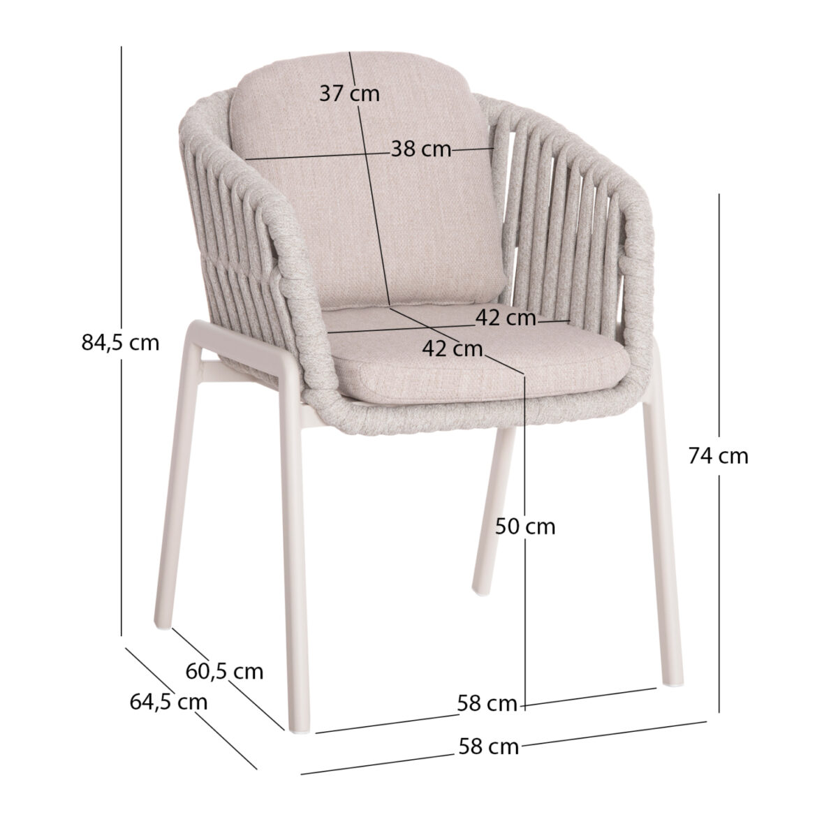 ΠΟΛΥΘΡΟΝΑ EOS SM6212.02 ΚΡΕΜ ΑΛΟΥΜΙΝΙΟ-ΜΠΕΖ ΣΧΟΙΝΙ & OLEFIN ΜΑΞΙΛΑΡΙΑ 58x67x82Υ - Image 2