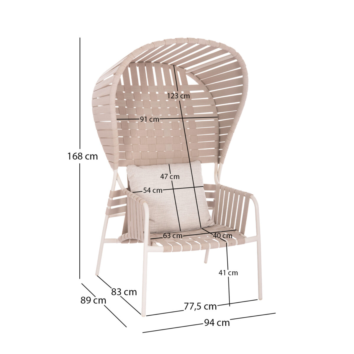 ΠΟΛΥΘΡΟΝΑ ΑΛΟΥΜΙΝΙΟΥ STUNNER SM6323 ΚΡΕΜ ΜΕ ΜΠΕΖ ΣΧΟΙΝΙ & ΜΑΞΙΛΑΡΙΑ 94x89x168Υ - Image 2