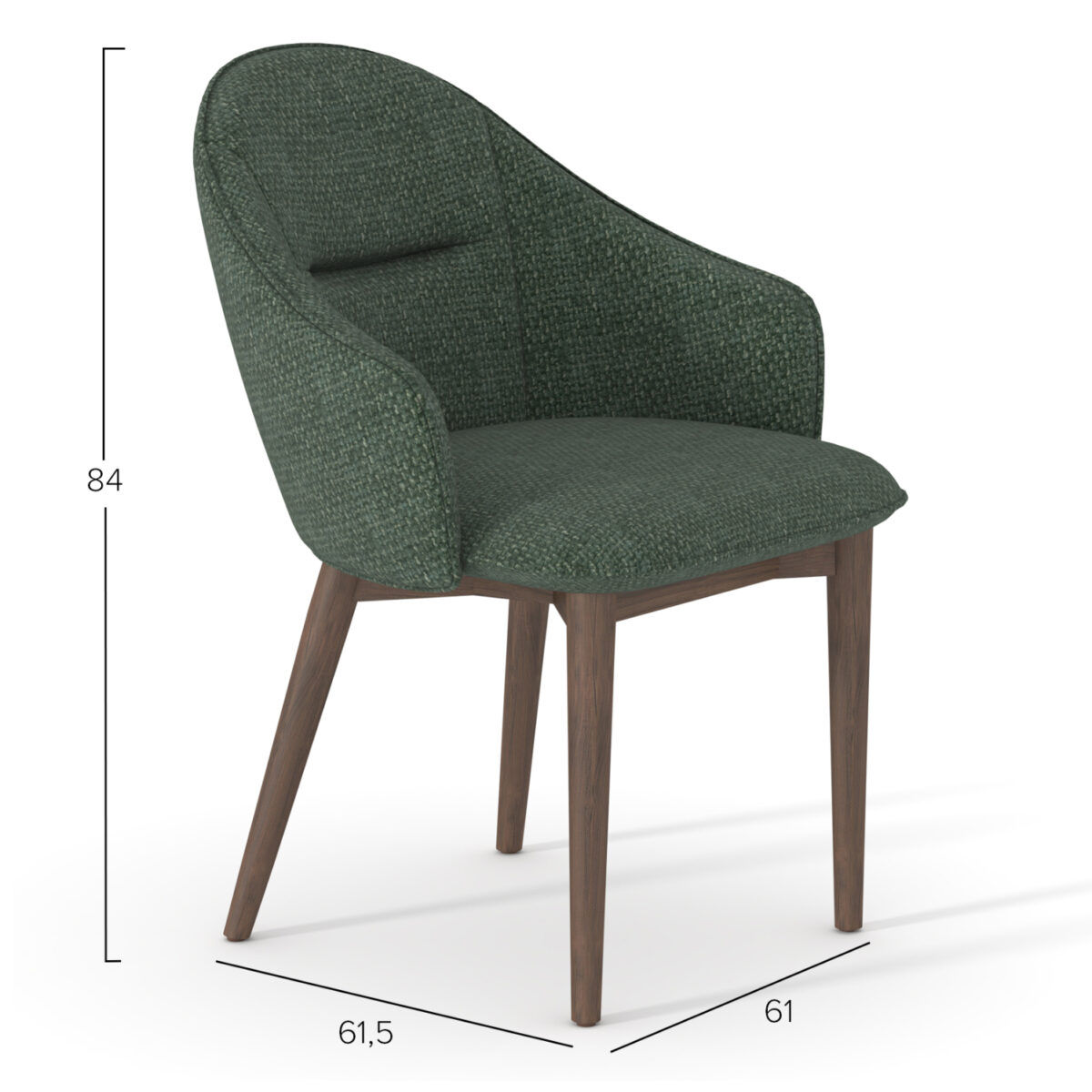 Kαρέκλα τραπεζαρίας Σειρά Horizon SM18102.05 Πράσινο ύφασμα-πόδια Φράξινου 61x60x83Υεκ. - Image 2