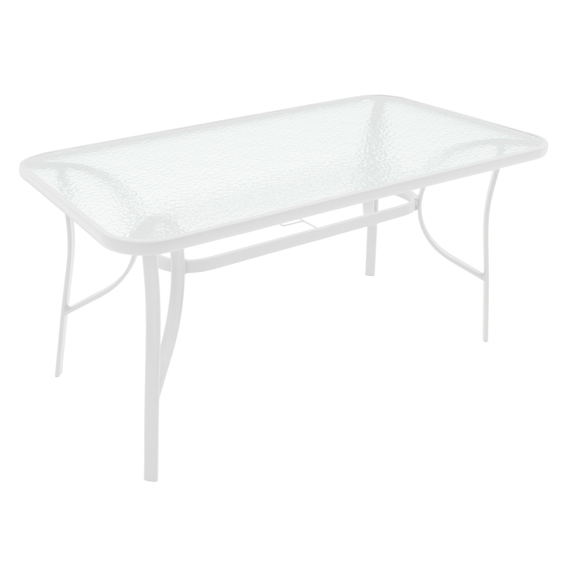 130-000015-2 Τραπέζι Ensure  μέταλλο λευκό-γυαλί 120x70x70εκ - Image 3