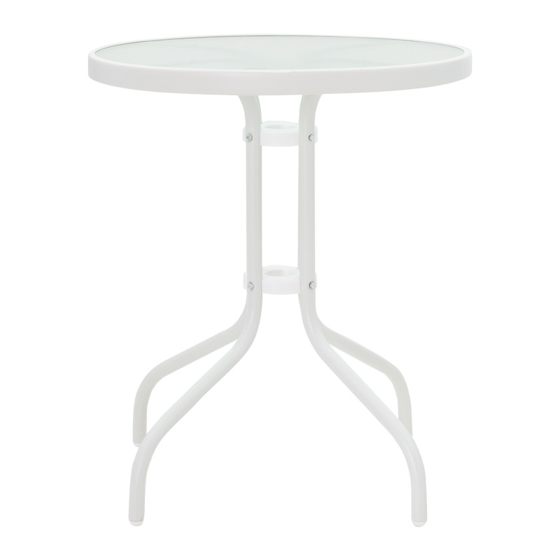 130-000123-5 Τραπεζαρία Watson-Sussie  σετ 3τεμ μέταλλο λευκό-γυαλί Φ60x70εκ - Image 6