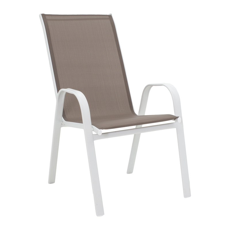 130-000126-1 Τραπεζαρία Watson-Calan  σετ 3τεμ μέταλλο λευκό- γυαλί 70x70x70εκ - Image 2