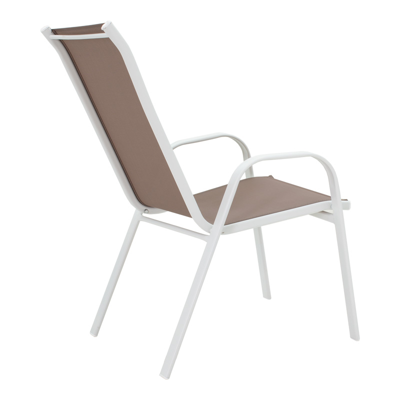 130-000126-2 Τραπεζαρία Watson-Calan  σετ 3τεμ μέταλλο λευκό- γυαλί 70x70x70εκ - Image 3