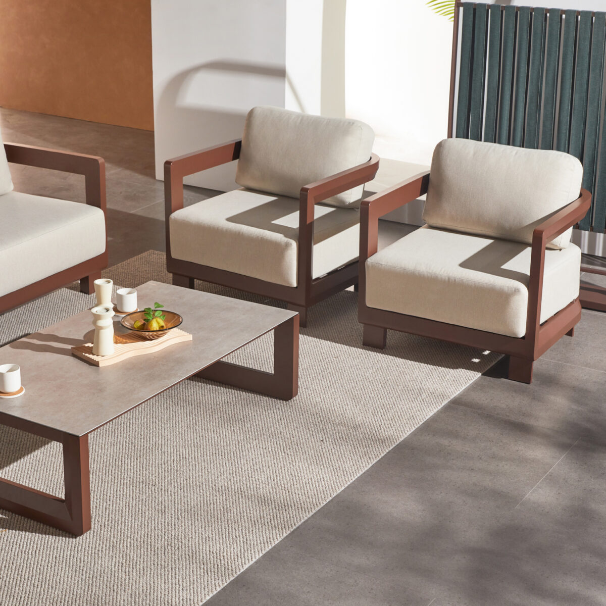 ΣΕΤ ΣΑΛΟΝΙ ΕΞ.ΧΩΡΟΥ 4ΤΜΧ LEGACY SM6254.07 TERRACOTA ΑΛΟΥΜΙΝΙΟ-SINTERED STONE - Image 3