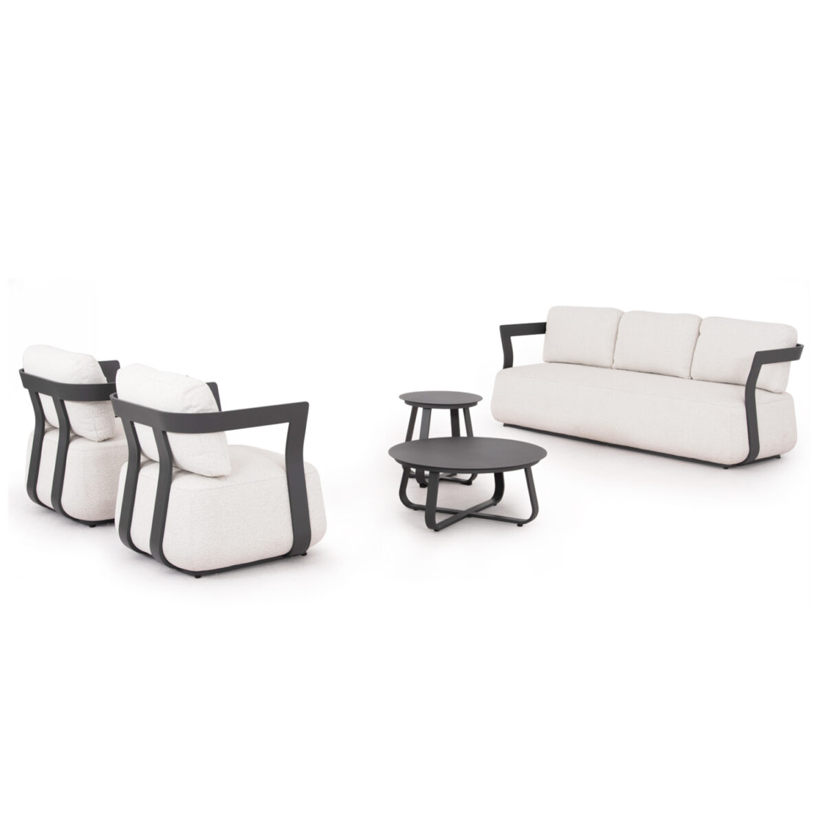 ΣΕΤ ΣΑΛΟΝΙ ΕΞ. ΧΩΡΟΥ 5ΤΜΧ PACIFIC SM6253.01 ΣΚΟΥΡΟ ΓΚΡΙ ΑΛΟΥΜΙΝΙΟ-ΚΡΕΜ ΥΦΑΣΜΑ - Image 4