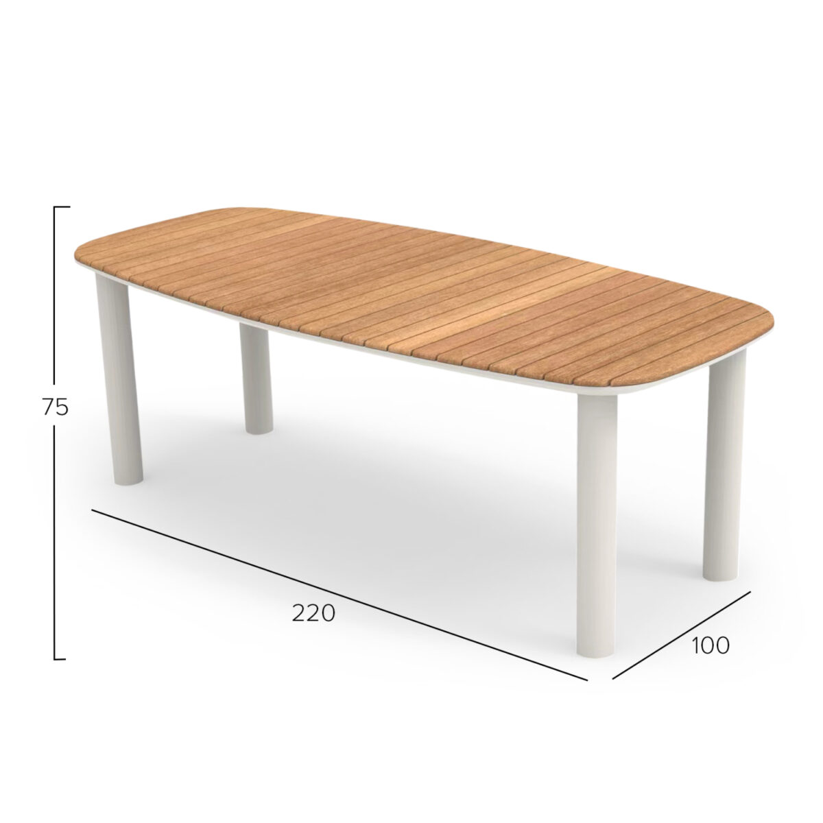 ΤΡΑΠΕΖΙ ΤΡΑΠΕΖΑΡΙΑΣ ΣΕΙΡΑ EUTOPIA SM6203.02 ΚΡΕΜ ΑΛΟΥΜΙΝΙΟ-ΞΥΛΟ TEAK 220x100x76Υεκ - Image 4