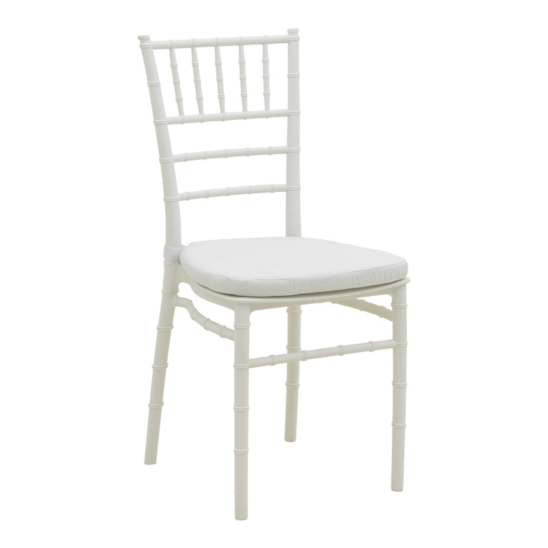 Καρέκλα Tiffany με μαξιλάρι pp σε λευκή απόχρωση 40x40x88εκ