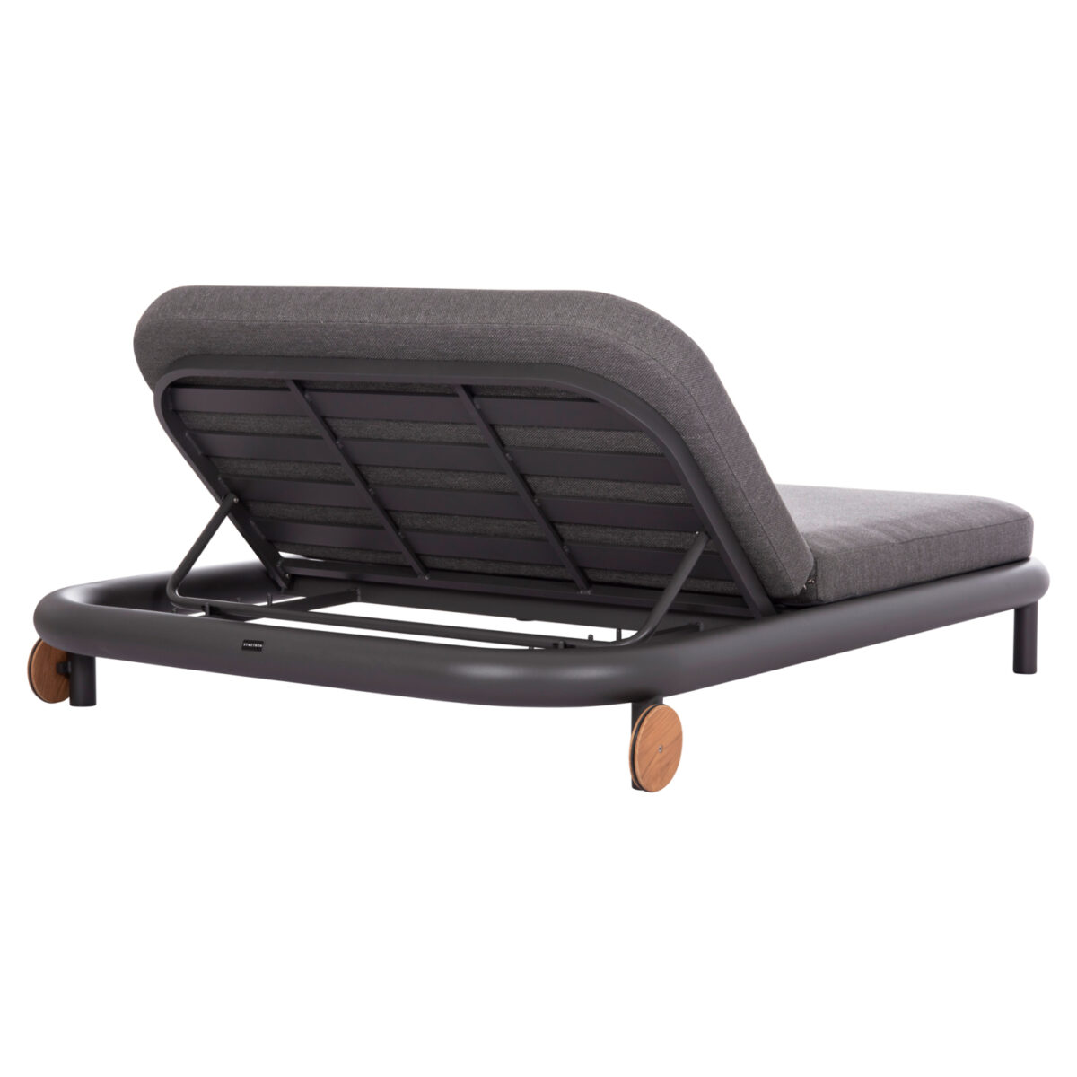 DAYBED ΔΙΠΛΟ ΣΕΙΡΑ EUTOPIA SM6238.01 ΣΚΟΥΡΟ ΓΚΡΙ ΑΛΟΥΜΙΝΙΟ & OLEFIN 200x150x36Υεκ. - Image 5