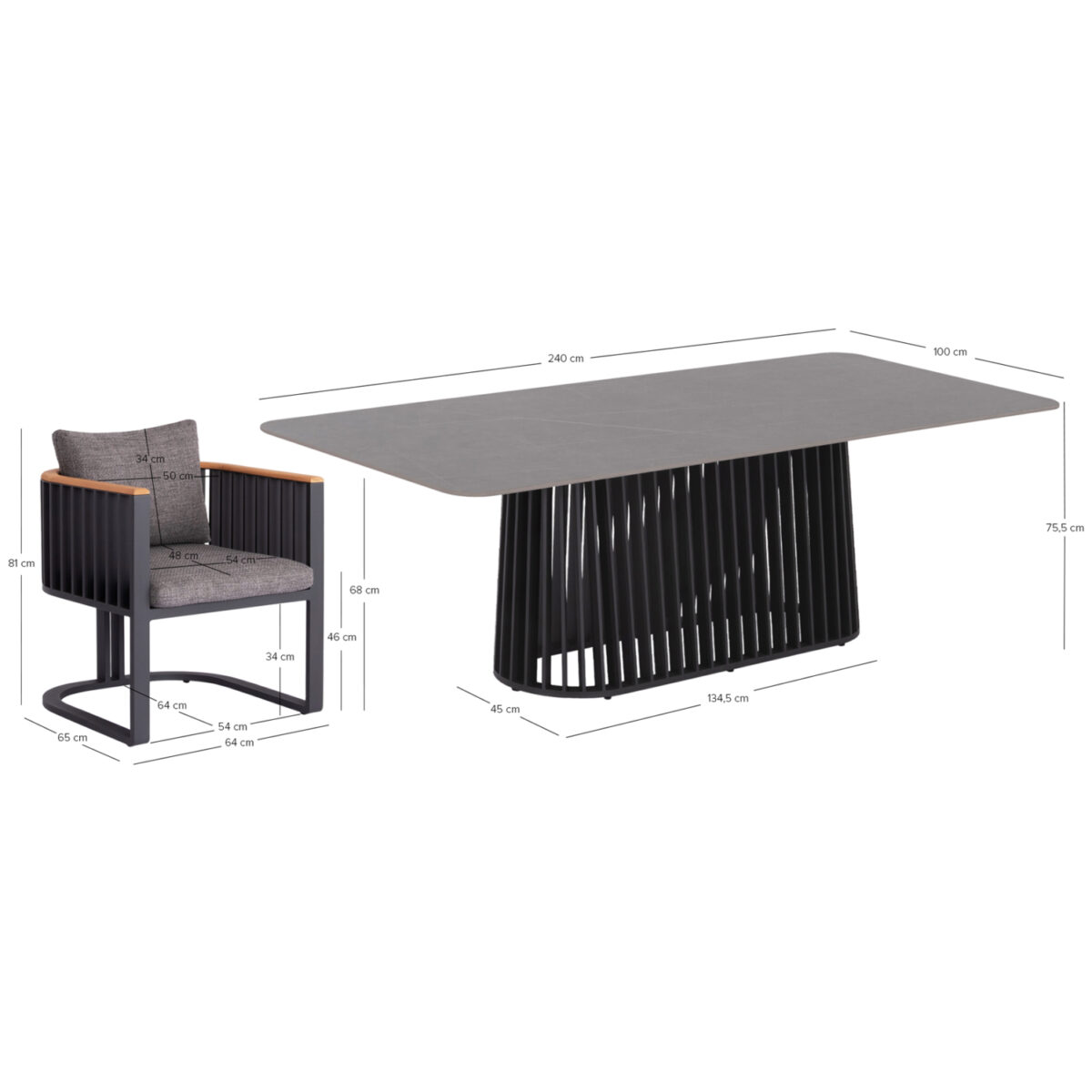 ΣΕΤ ΤΡΑΠΕΖΑΡΙΑΣ ΕΞ.ΧΩΡΟΥ ETERNITY SM21130.01 ΜΕ ΤΡΑΠΕΖΙ & 8 ΠΟΛΥΘΡΟΝΕΣ--ΣΚΟΥΡΟ ΓΚΡΙ - Image 10