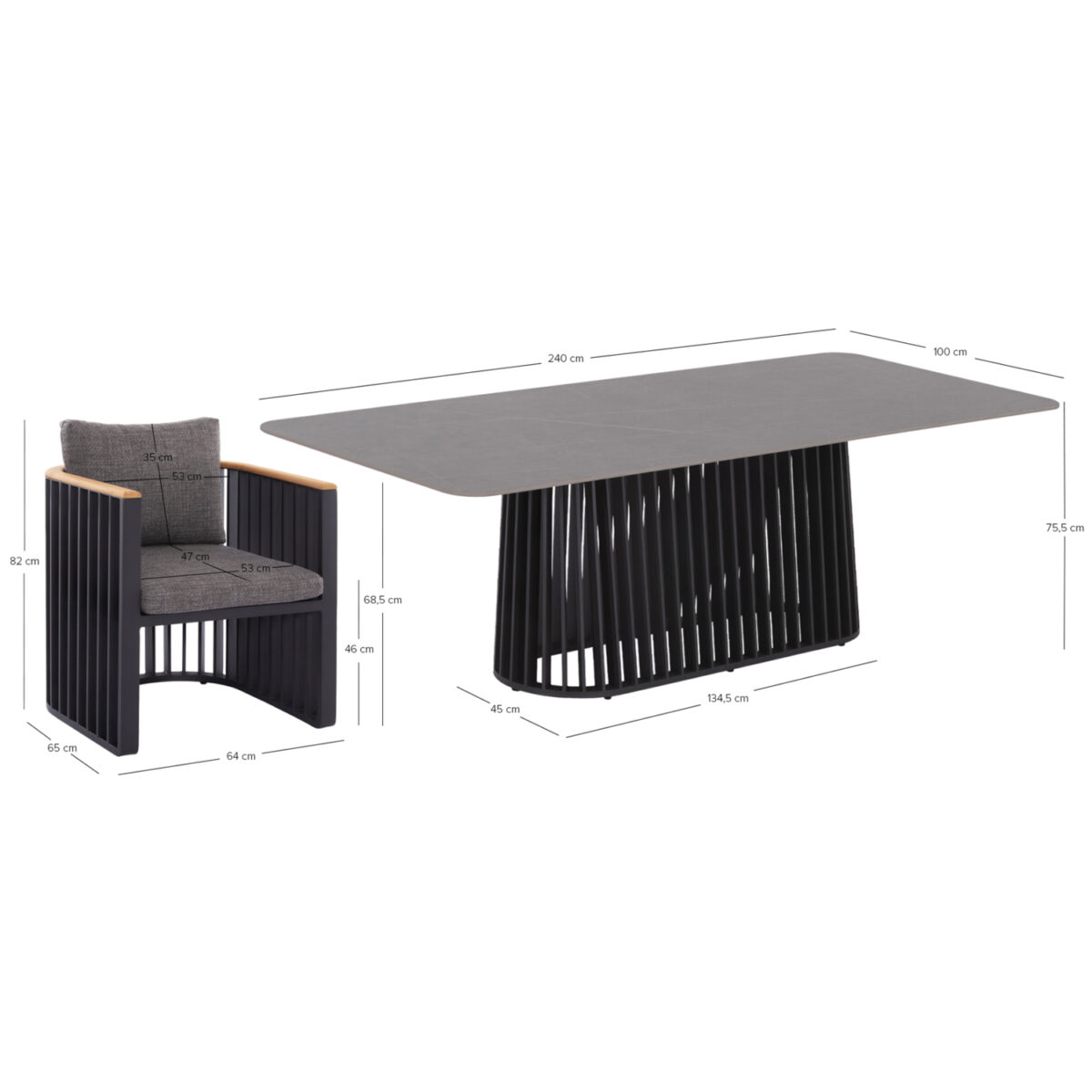 ΣΕΤ ΤΡΑΠΕΖΑΡΙΑΣ ΕΞ.ΧΩΡΟΥ ETERNITY SM21130.02 ΜΕ ΤΡΑΠΕΖΙ & 8 ΠΟΛΥΘΡΟΝΕΣ--ΣΚΟΥΡΟ ΓΚΡΙ - Image 10