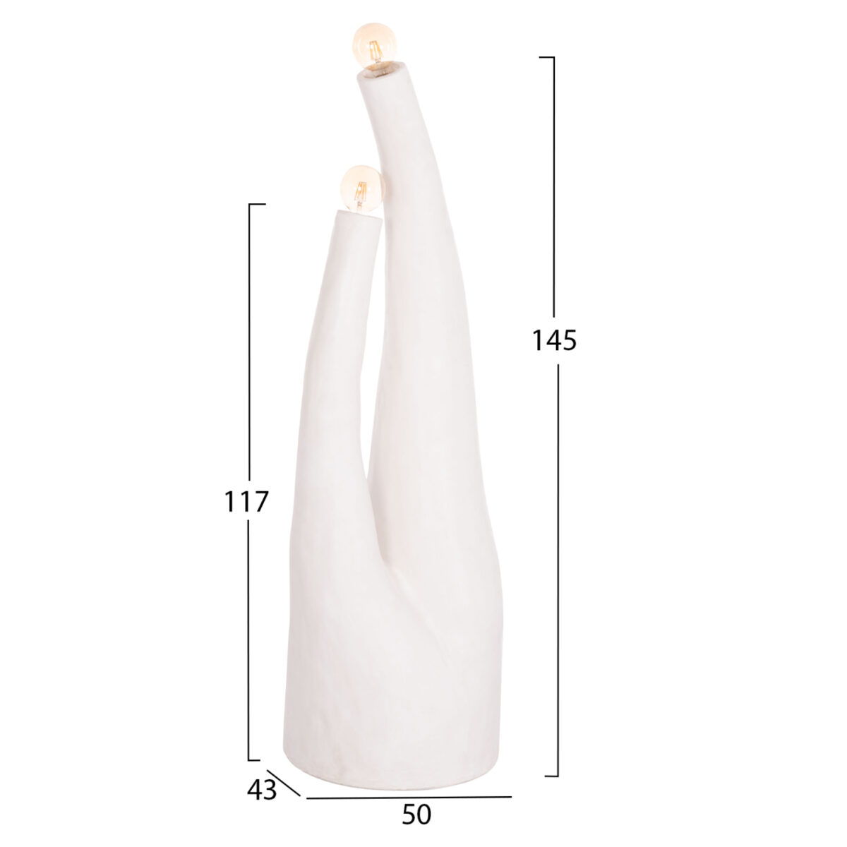 ΔΙΑΚΟΣΜΗΤΙΚΟ ΦΩΤΙΣΤΙΚΟ ΔΑΠΕΔΟΥ TUSKEN HM4702.02 FIBER CEMENT-ΛΕΥΚΟ 50x43x145Υεκ - Image 2