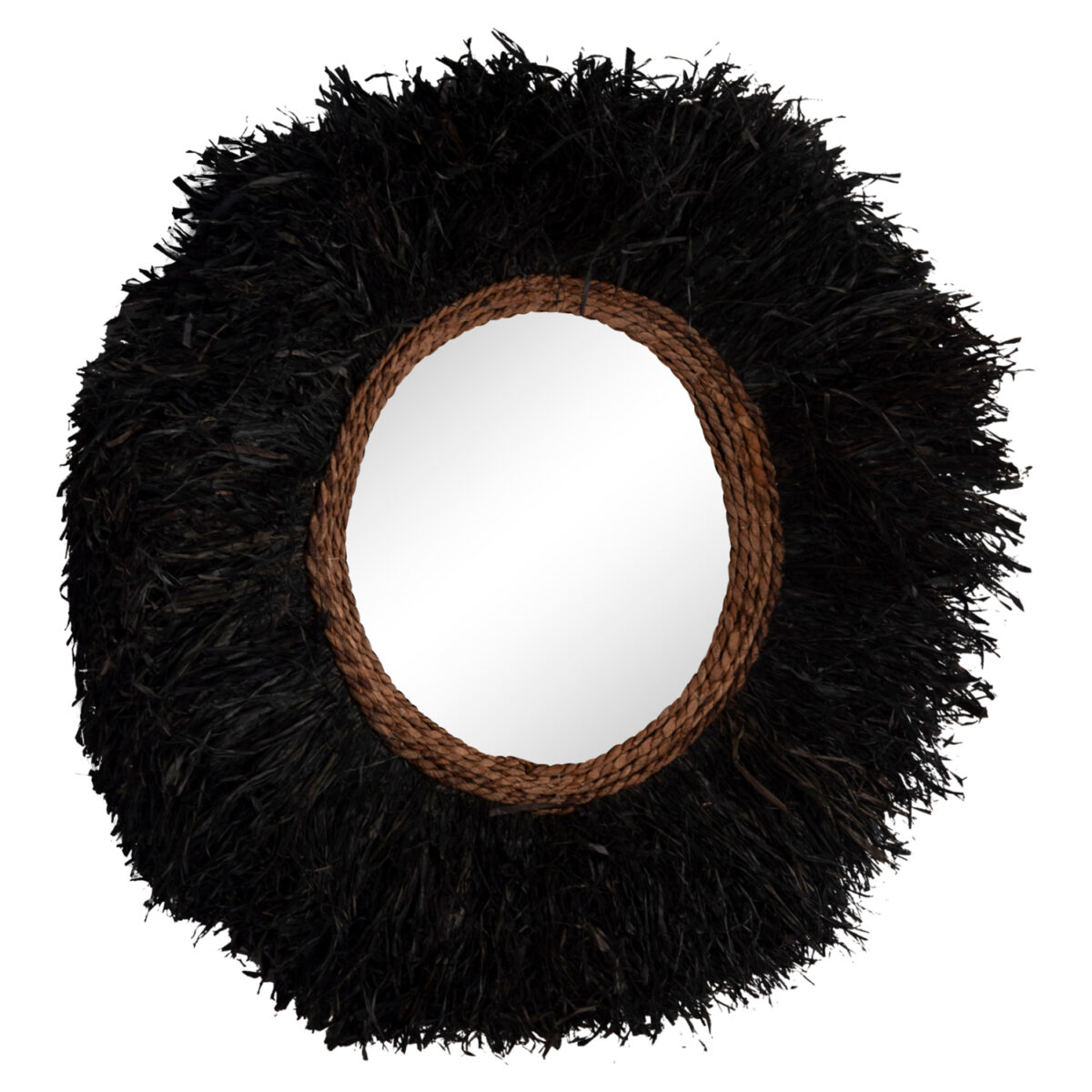 ΔΙΑΚΟΣΜΗΤΙΚΟΣ ΚΑΘΡΕΠΤΗΣ ΤΟΙΧΟΥ ΣΤΡΟΓΓΥΛΟΣ BRENNO HM4713 ΙΝΕΣ ΜΠΑΝΑΝΑΣ ΜΑΥΡΟ Φ80εκ - Image 8