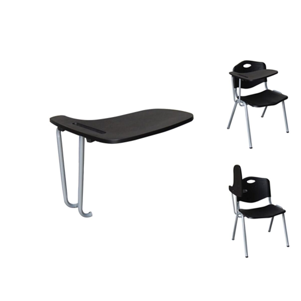 STUDY Εξάρτημα Θρανίο Μέταλλο Βαφή Silver, ΡΡ Μαύρο - Image 2