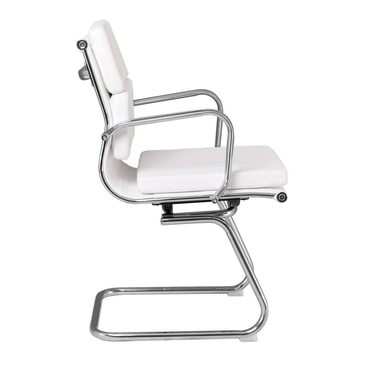 BF4800V Πολυθρόνα Γραφείου Επισκέπτη, Μέταλλο Χρώμιο, PU  Άσπρο - Image 4