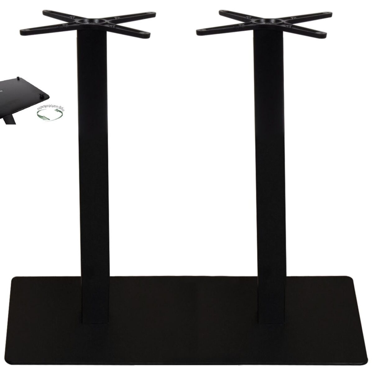 PRATO-R Βάση Τραπεζιού Μακρόστενη με ρεγουλατόρο Μέταλλο Βαφή Μαύρο (21,10kg) - Image 2