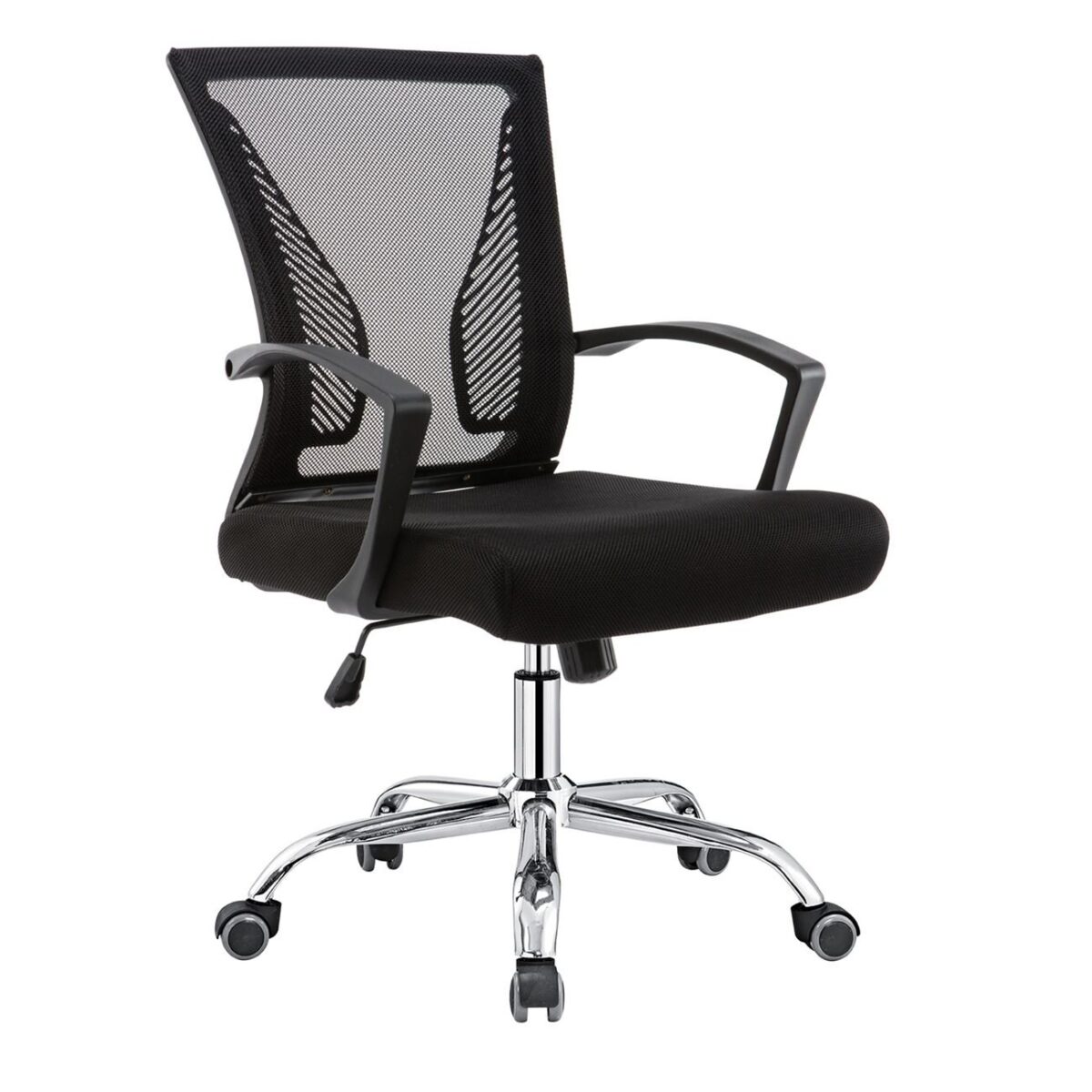 BF2120 Πολυθρόνα Γραφείου Βάση Χρώμιο - Mesh Μαύρο - Image 2