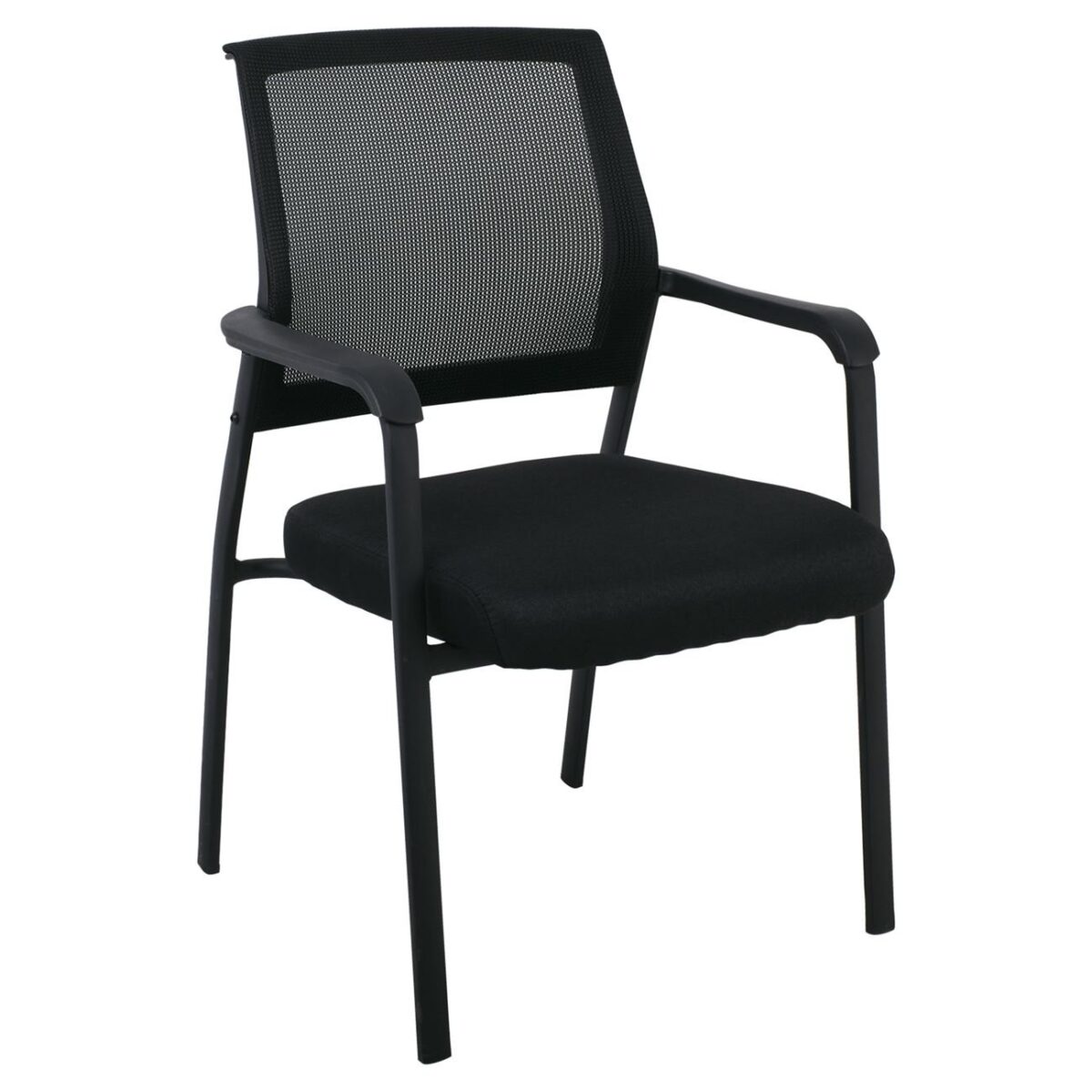 ASCO Πολυθρόνα Γραφείου Επισκέπτη Μέταλλο Βαφή Μαύρο, Mesh - Ύφασμα Μαύρο - Image 2