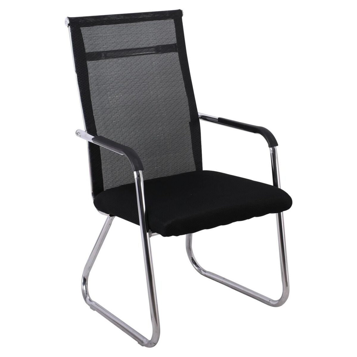 ALTA Πολυθρόνα Γραφείου Επισκέπτη Χρώμιο, Mesh Μαύρο - Image 2