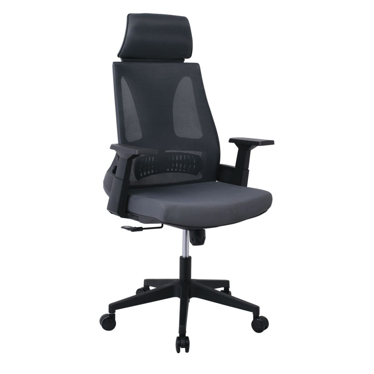 BF8750 Πολυθρόνα Γραφείου Διευθυντή, Mesh Γκρι, Ύφασμα Γκρι - Image 2