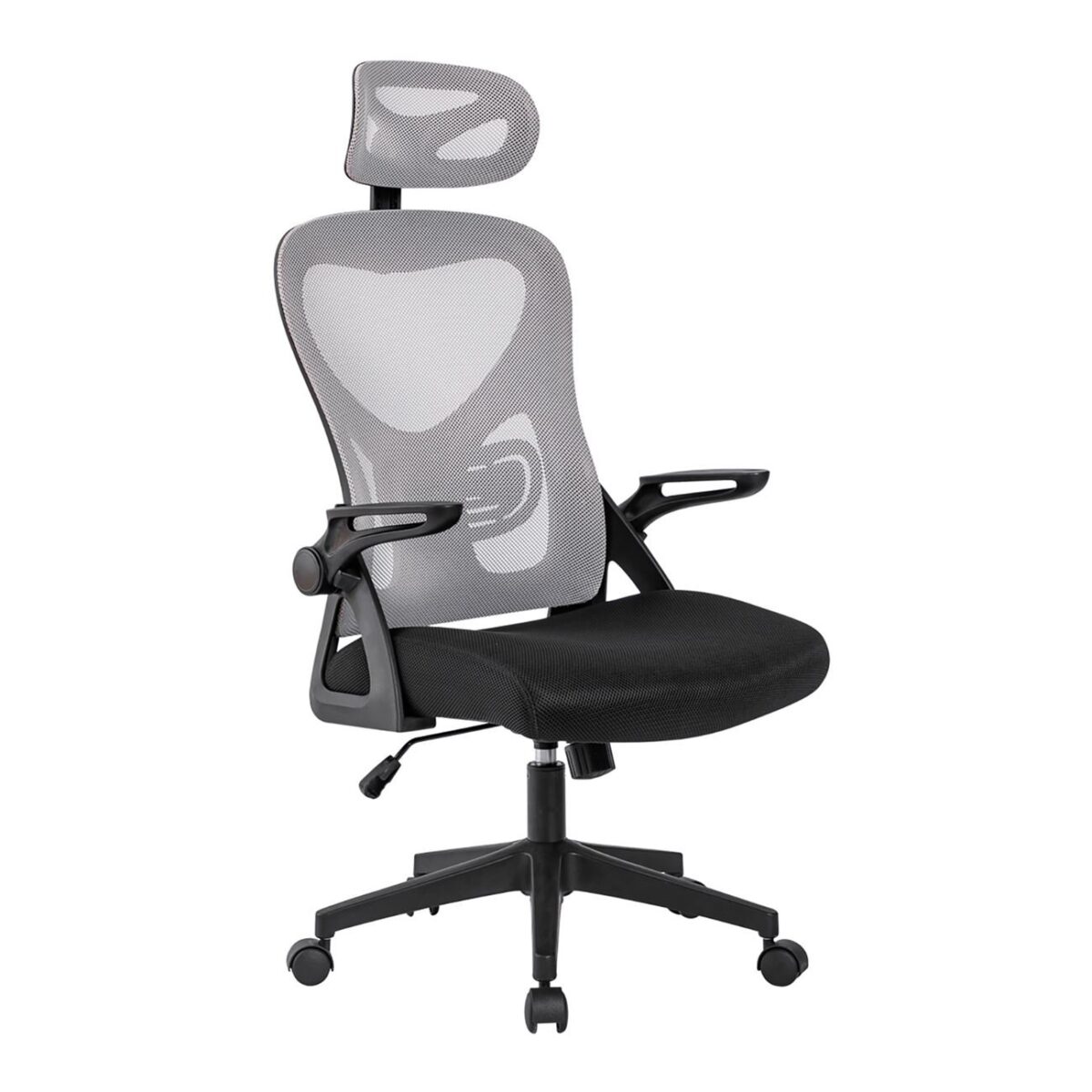 BF3050 Πολυθρόνα Γραφείου- Διευθυντή, Mesh Μαύρο-Γκρι, Μπράτσα up-down - Image 2