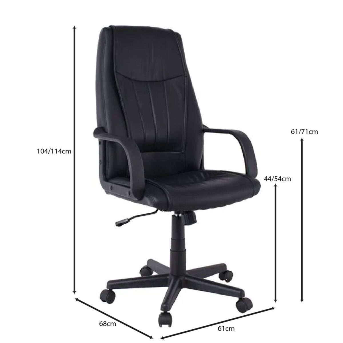 BF1410 Πολυθρόνα Γραφείου Διευθυντή Pu Μαύρο - Image 6