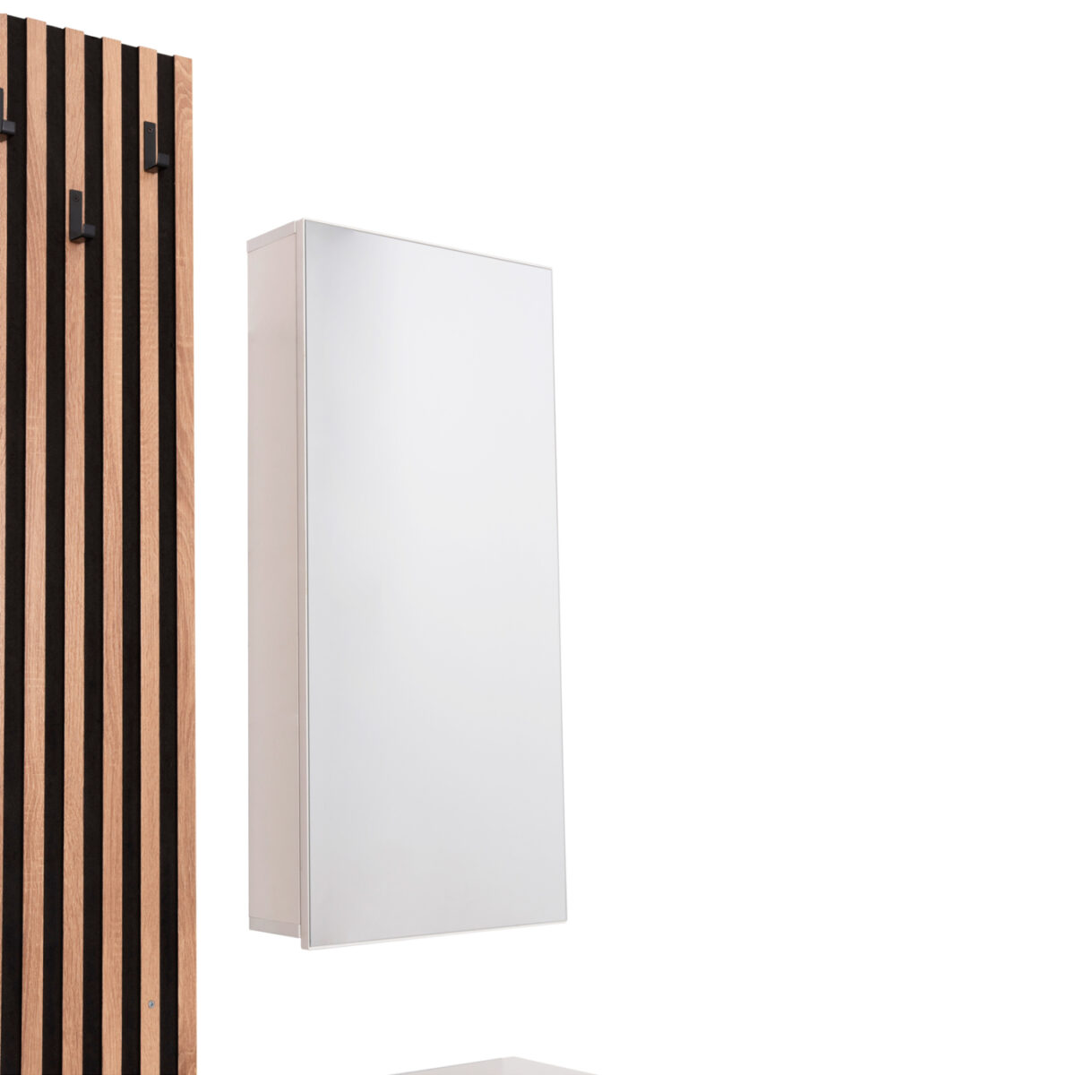 ΕΠΙΠΛΟ ΕΙΣΟΔΟΥ ΜΕ ΚΑΘΡΕΠΤΗ MYLES HM18080.01 ΜΕΛΑΜΙΝΗ ΣΟΝΑΜΑ-ΛΕΥΚΟ 100x37x200Υεκ - Image 7