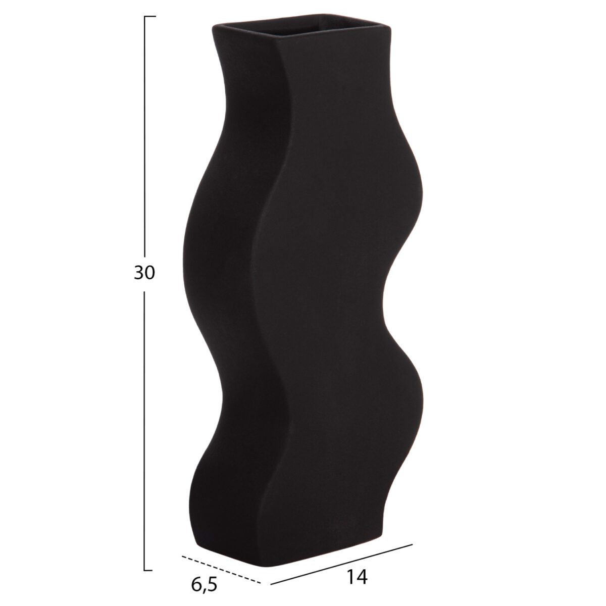 ΕΠΙΤΡΑΠΕΖΙΟ ΚΕΡΑΜΙΚΟ ΔΙΑΚΟΣΜΗΤΙΚΟ ΣΕΙΡΑ SEBOR HM4589.02 ΜΑΥΡΟ ΜΑΤ 14x6.5x30Υεκ - Image 2