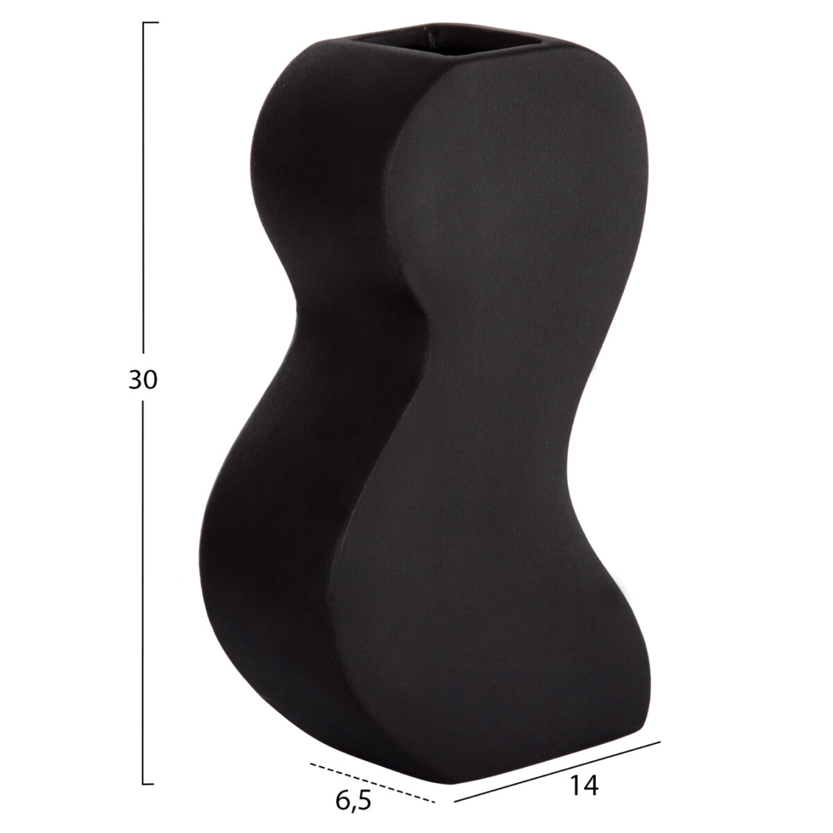 ΕΠΙΤΡΑΠΕΖΙΟ ΚΕΡΑΜΙΚΟ ΔΙΑΚΟΣΜΗΤΙΚΟ ΣΕΙΡΑ SEBOR HM4590.02 MATTE BLACK 13x6x22Υεκ - Image 2