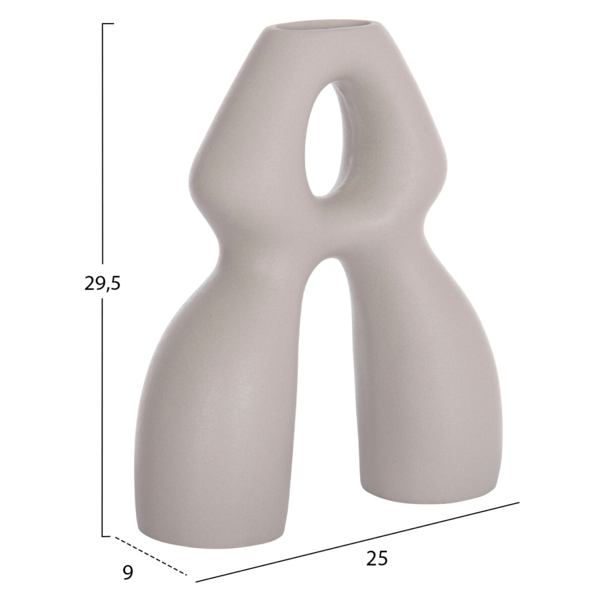 ΕΠΙΤΡΑΠΕΖΙΟ ΚΕΡΑΜΙΚΟ ΔΙΑΚΟΣΜΗΤΙΚΟ ISIL HM4598.03 ΓΚΡΙ ΜΑΤ 25x9x29,5Υεκ - Image 2