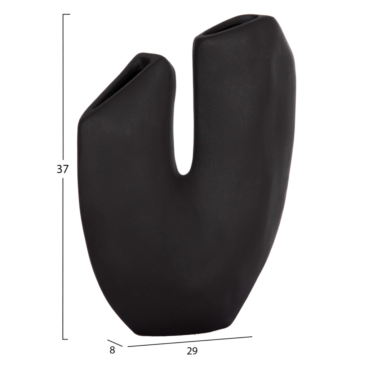 ΕΠΙΤΡΑΠΕΖΙΟ ΚΕΡΑΜΙΚΟ ΔΙΑΚΟΣΜΗΤΙΚΟ ARKEN HM4618.02 ΜΑΥΡΟ ΜΑΤ 29x8x37Υεκ - Image 2